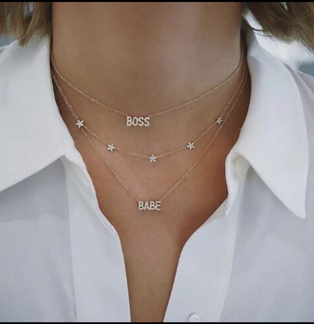 BABE Bling Necklace Gold