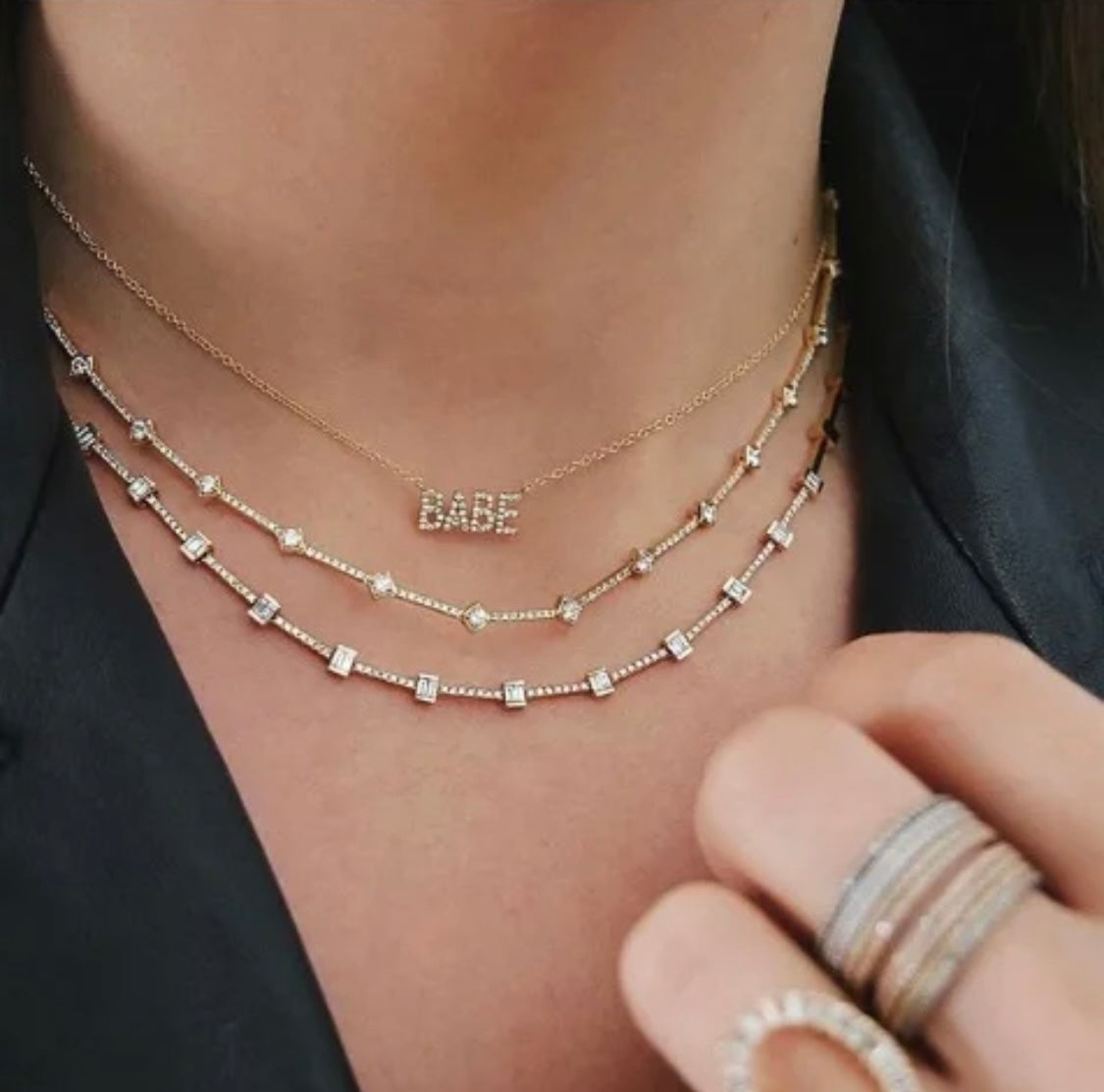 BABE Bling Necklace Gold